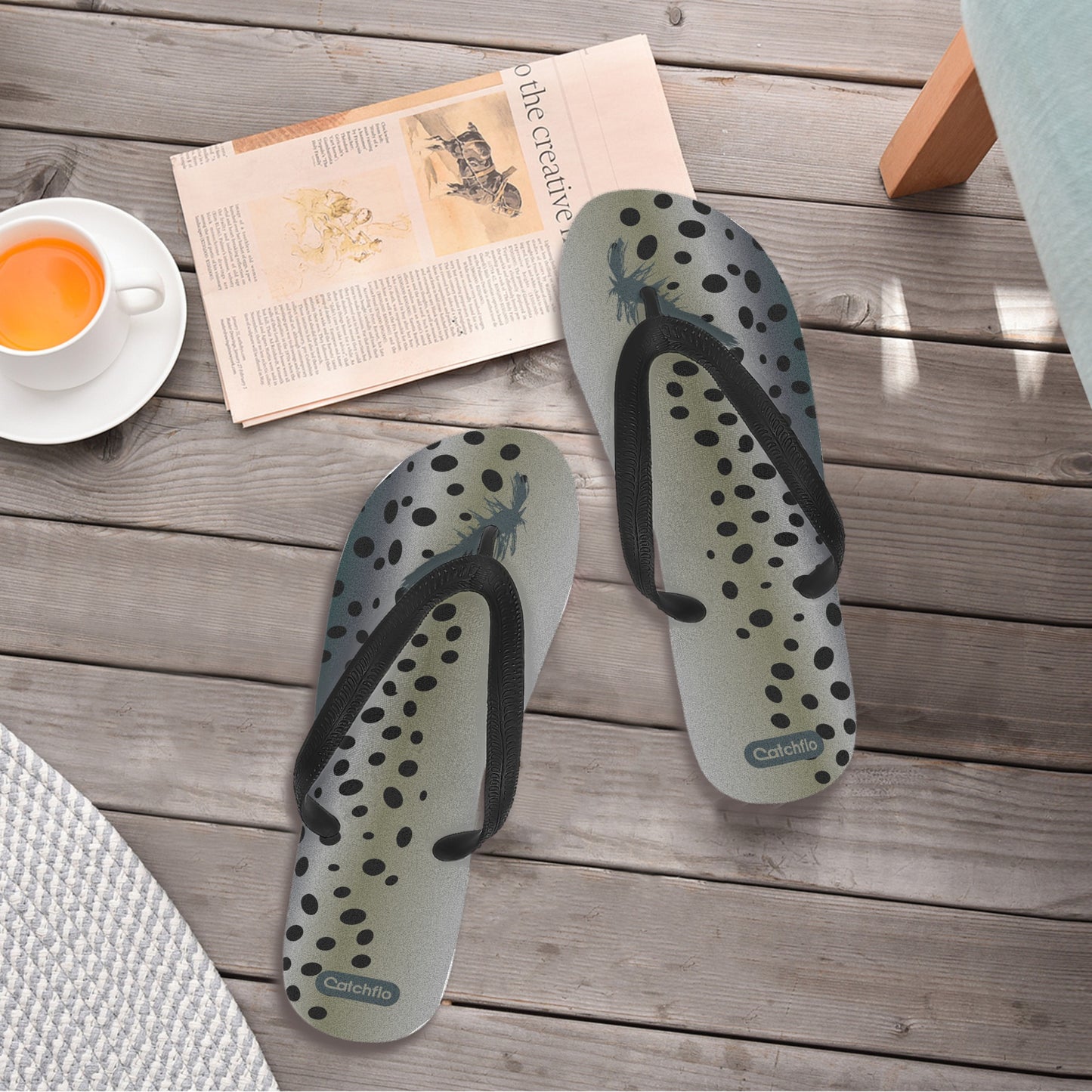 Mens David Hartlin + Catchflo Salmontown Smooth AS Flip Flops