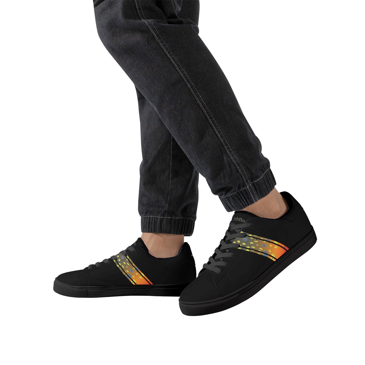 Mens Brookietown Racer Vegan Leather Sneaker (black)