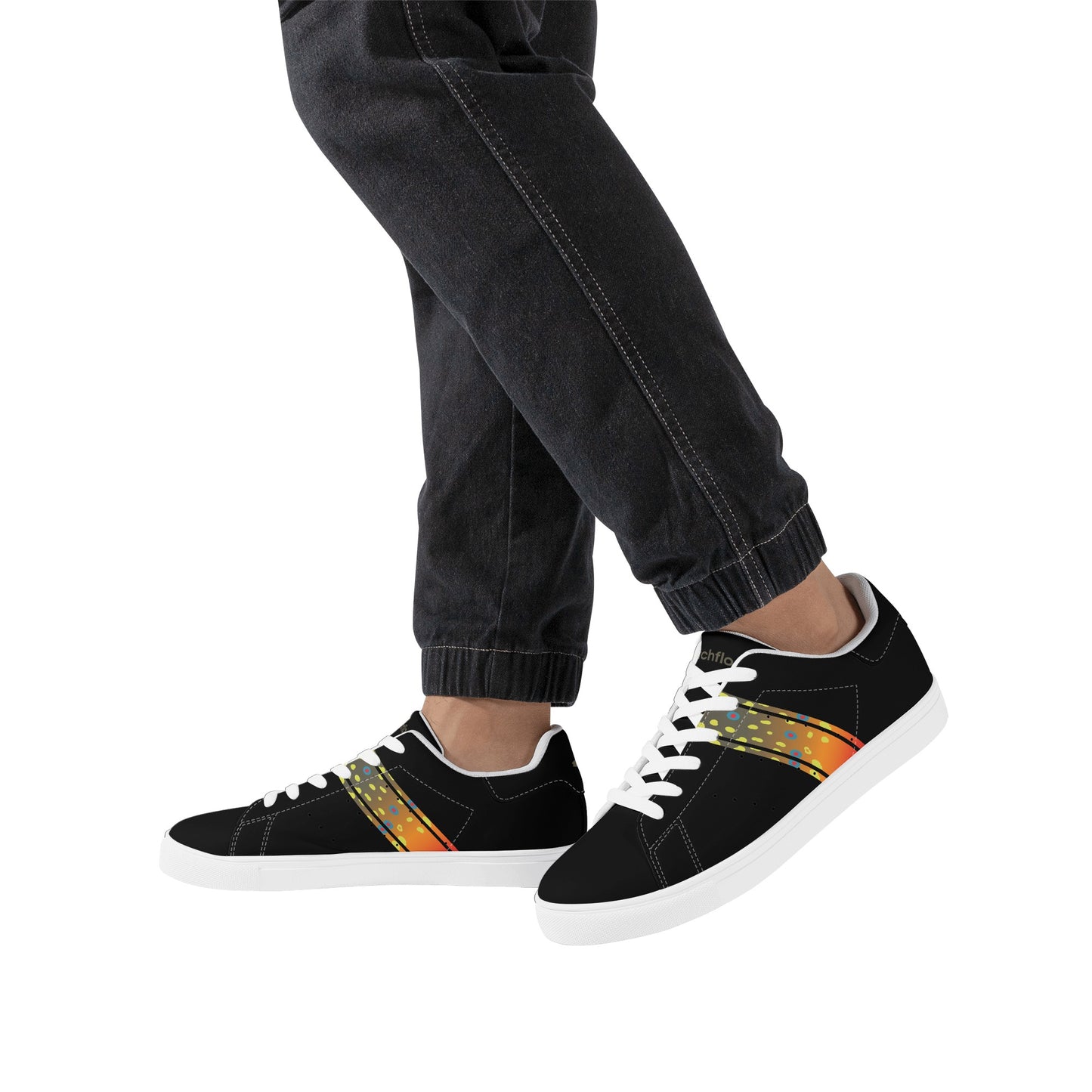 Mens Brookietown Racer Vegan Leather Sneaker (black)