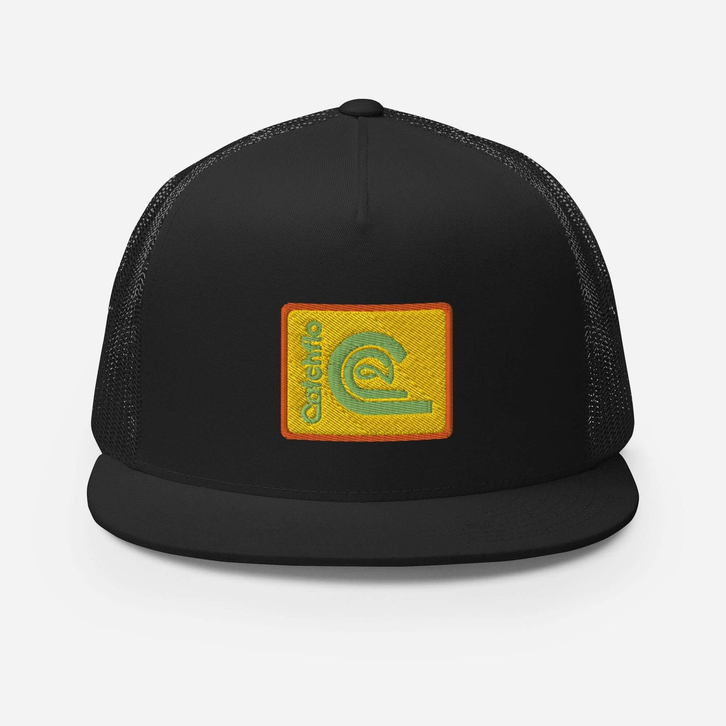 Flo C Mustard Patch Flat Bill Trucker Cap