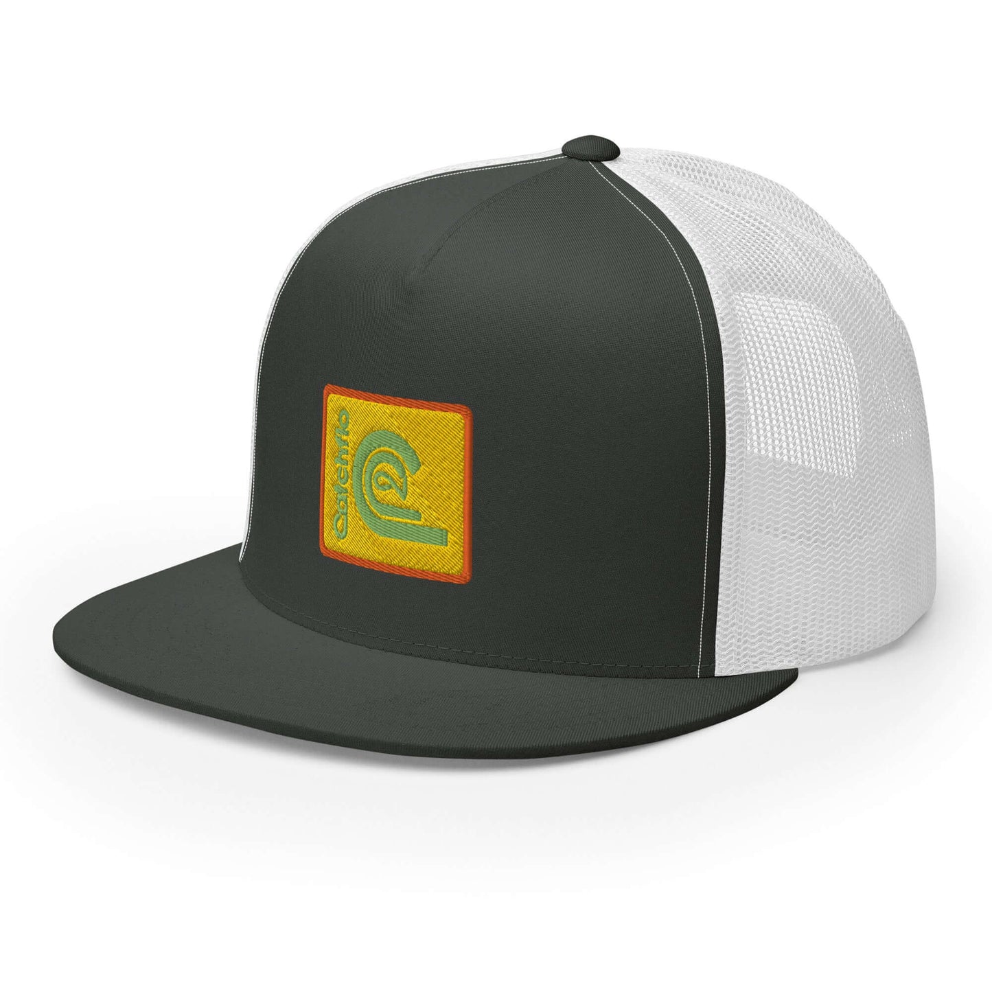 Flo C Mustard Patch Flat Bill Trucker Cap