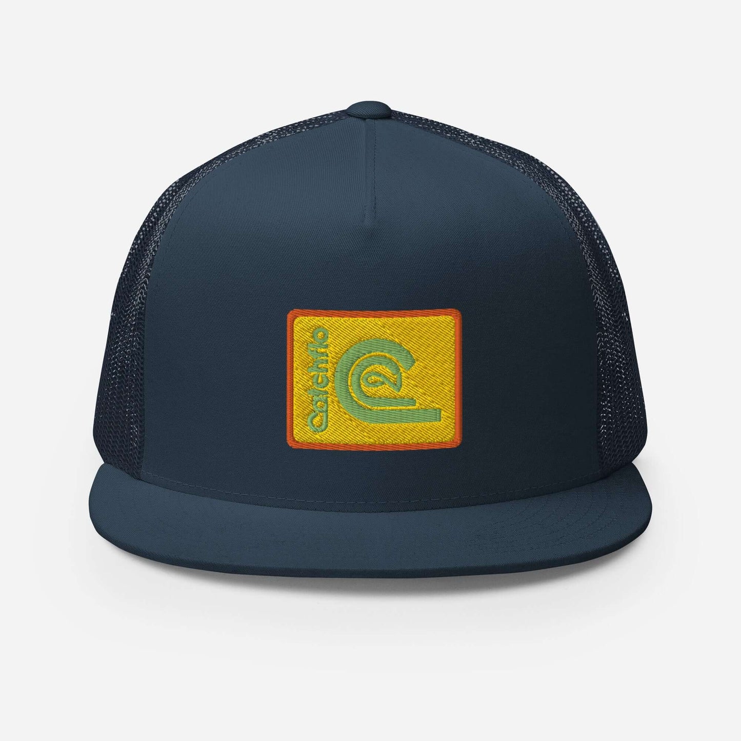Flo C Mustard Patch Flat Bill Trucker Cap