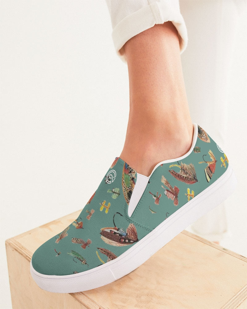 Womens Retro Rain Slip-On Canvas Shoe (pine)