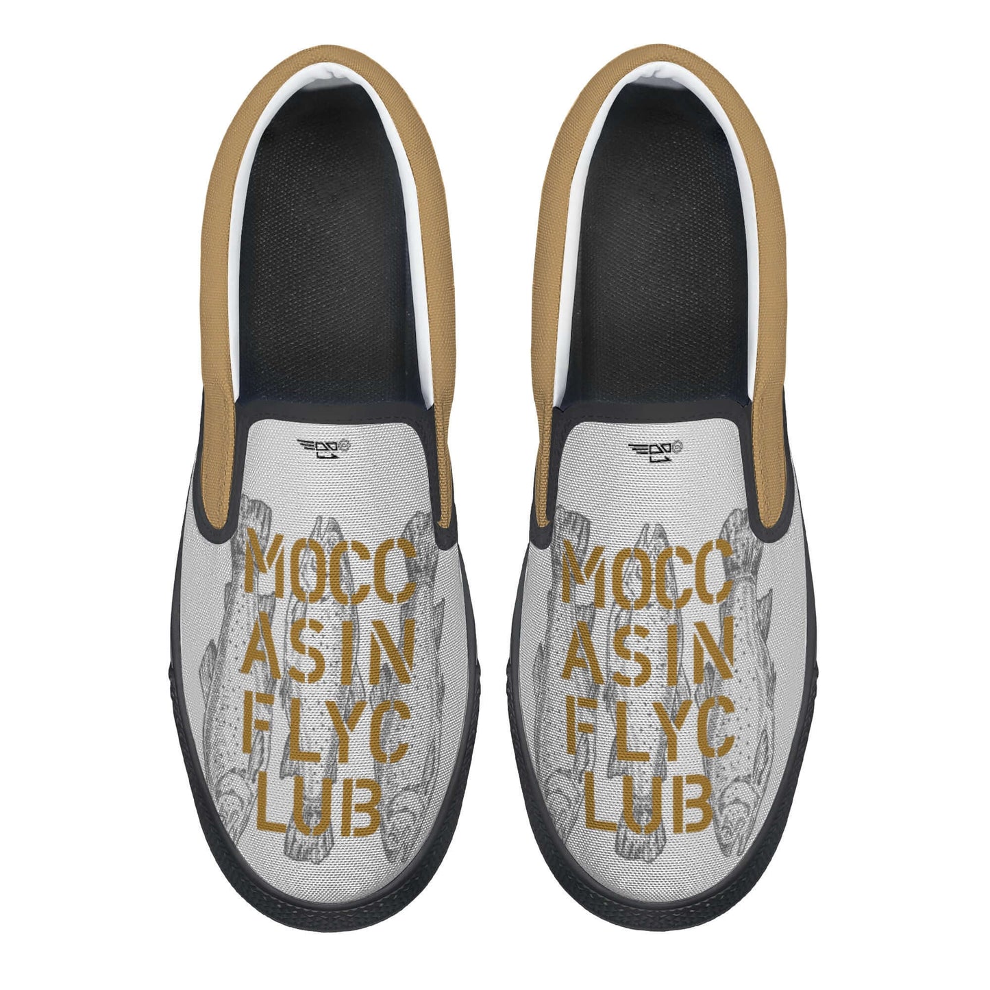 Moccasin Fly Club by Anna Wallingford Mens/Womens Canvas Slip-On Blackout Shoes