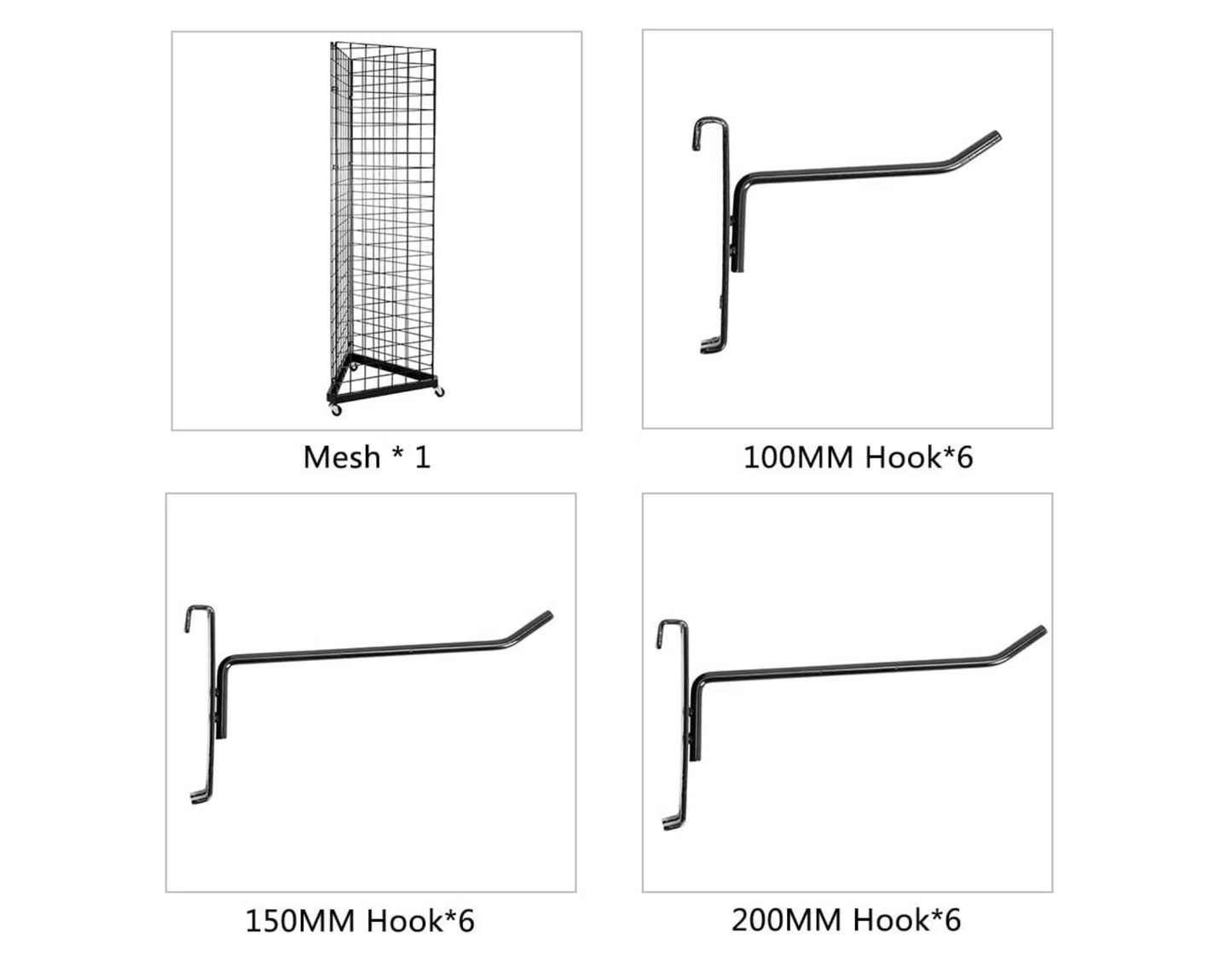 Catchflo Merchandising Grid Panel 3-Sided Tower (Includes 18 Hooks)