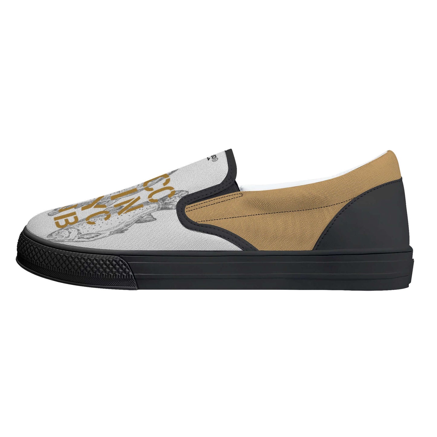 Moccasin Fly Club by Anna Wallingford Mens/Womens Canvas Slip-On Blackout Shoes