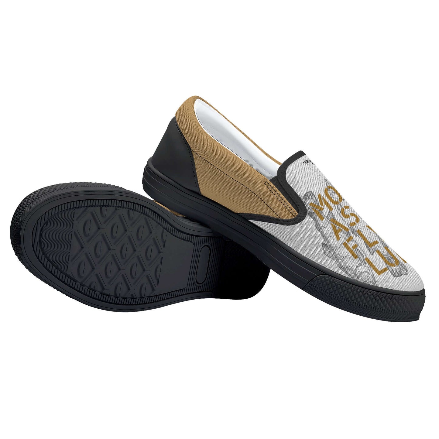 Moccasin Fly Club by Anna Wallingford Mens/Womens Canvas Slip-On Blackout Shoes