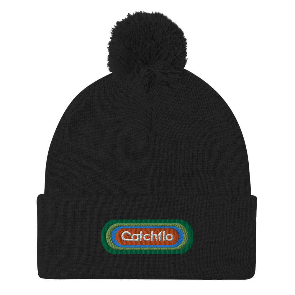 Flo Pulse Patch Knit Pom-Pom Beanie