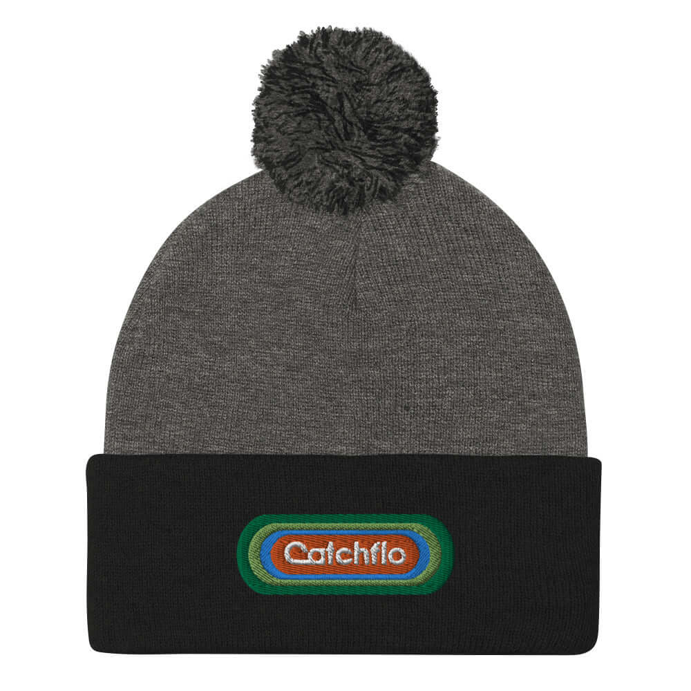 Flo Pulse Patch Knit Pom-Pom Beanie