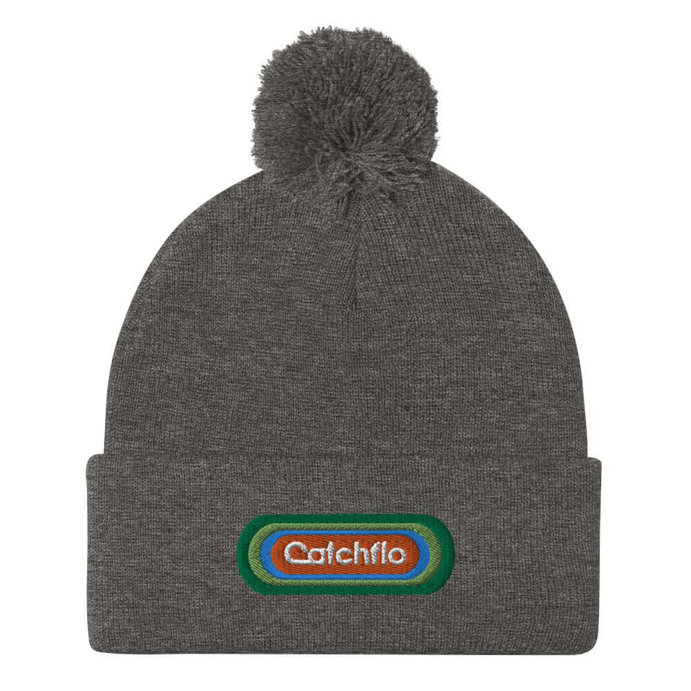 Flo Pulse Patch Knit Pom-Pom Beanie