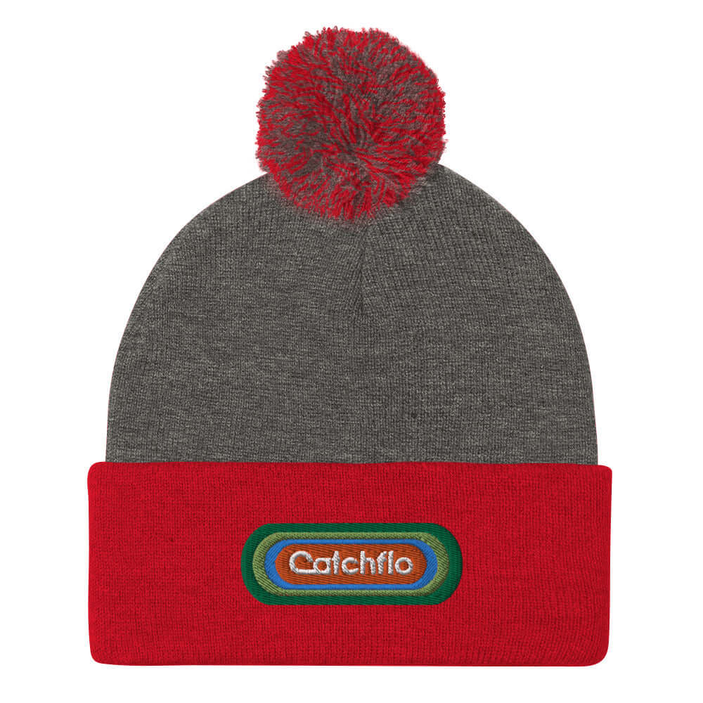 Flo Pulse Patch Knit Pom-Pom Beanie