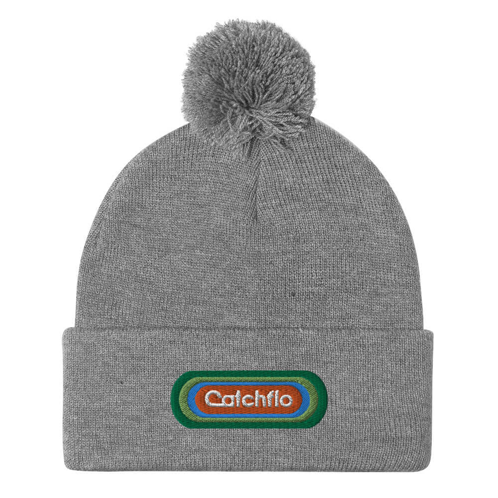 Flo Pulse Patch Knit Pom-Pom Beanie