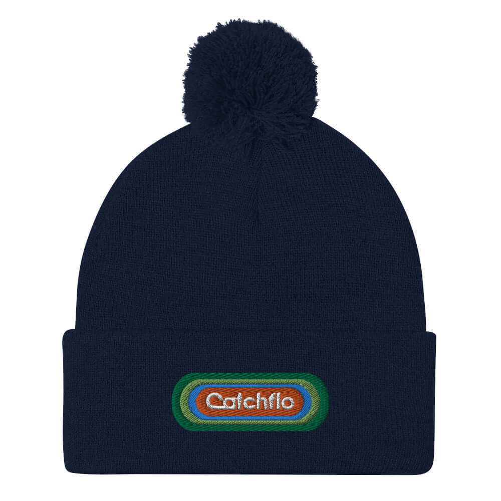 Flo Pulse Patch Knit Pom-Pom Beanie
