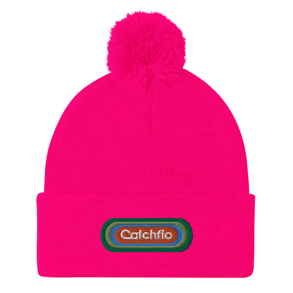 Flo Pulse Patch Knit Pom-Pom Beanie