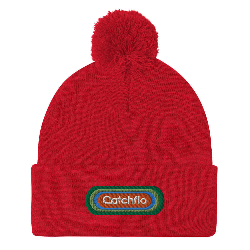 Flo Pulse Patch Knit Pom-Pom Beanie