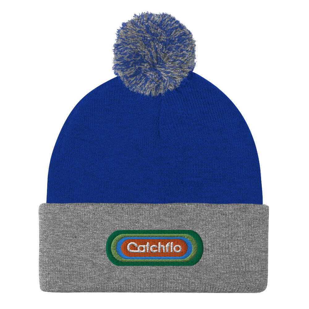 Flo Pulse Patch Knit Pom-Pom Beanie