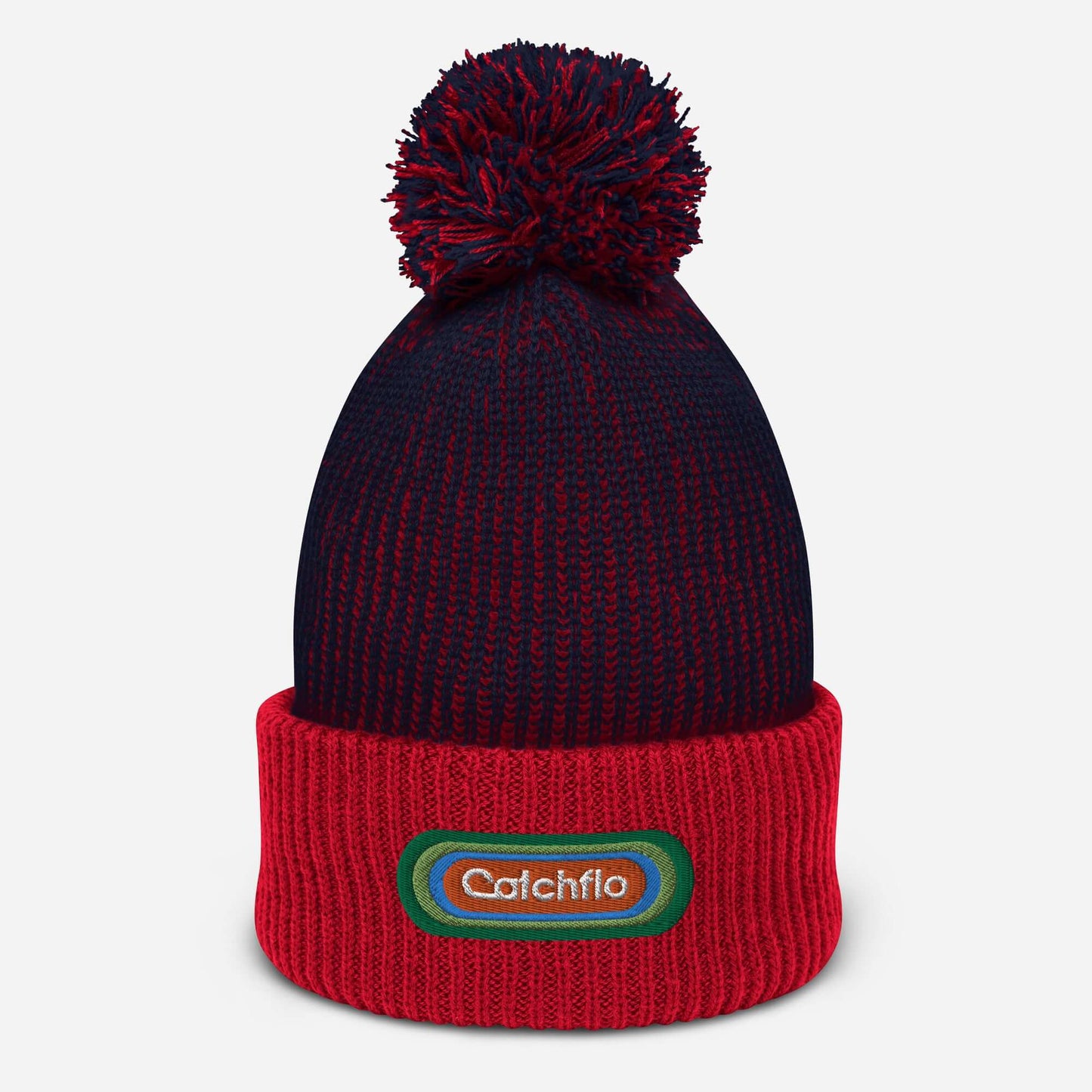 Flo Pulse Patch Ribbed Pom-Pom Beanie