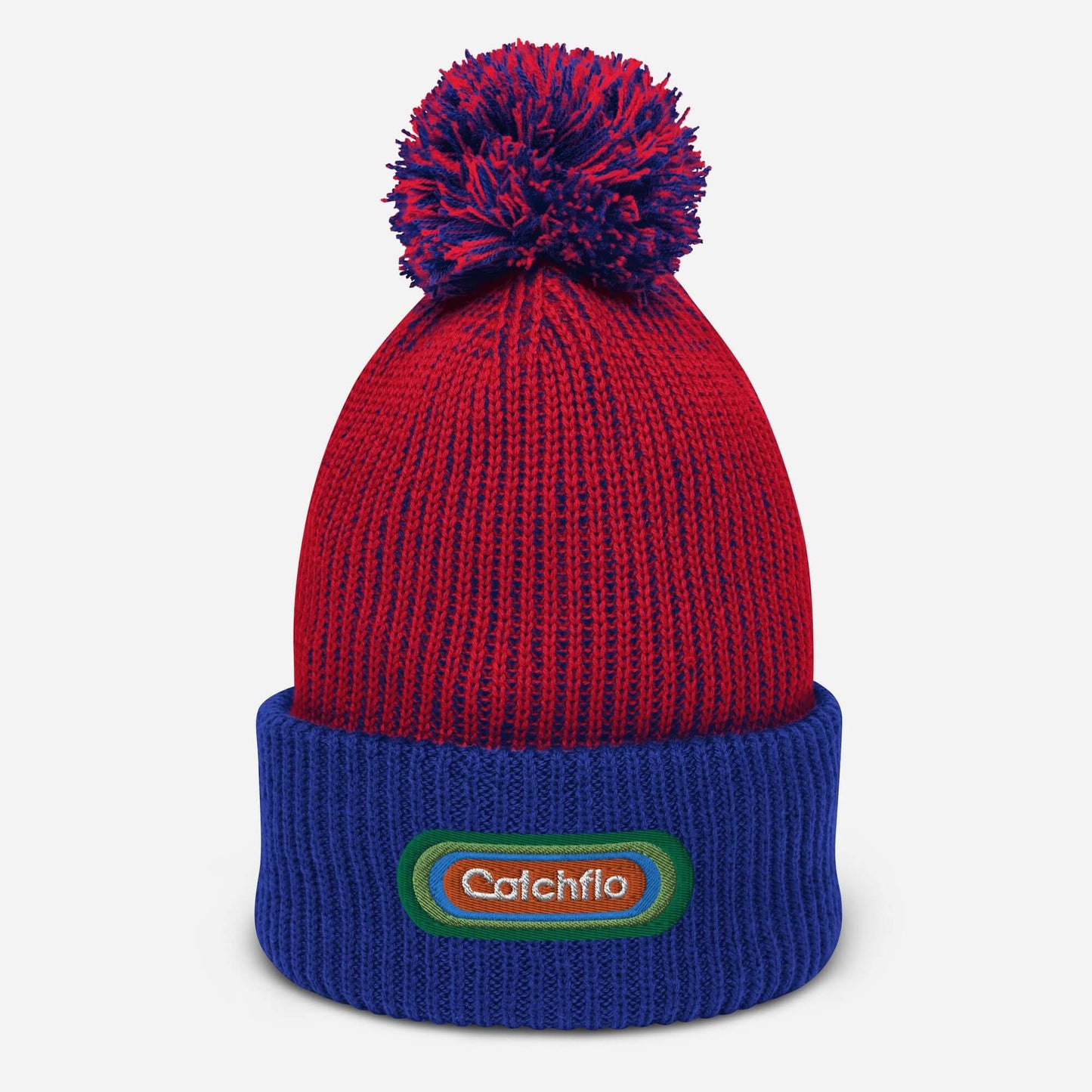 Flo Pulse Patch Ribbed Pom-Pom Beanie