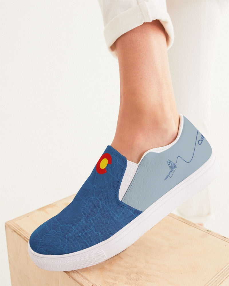 Ladies canvas shop slip on sneakers