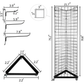 Catchflo Merchandising Grid Panel 3-Sided Tower (Includes 18 Hooks)