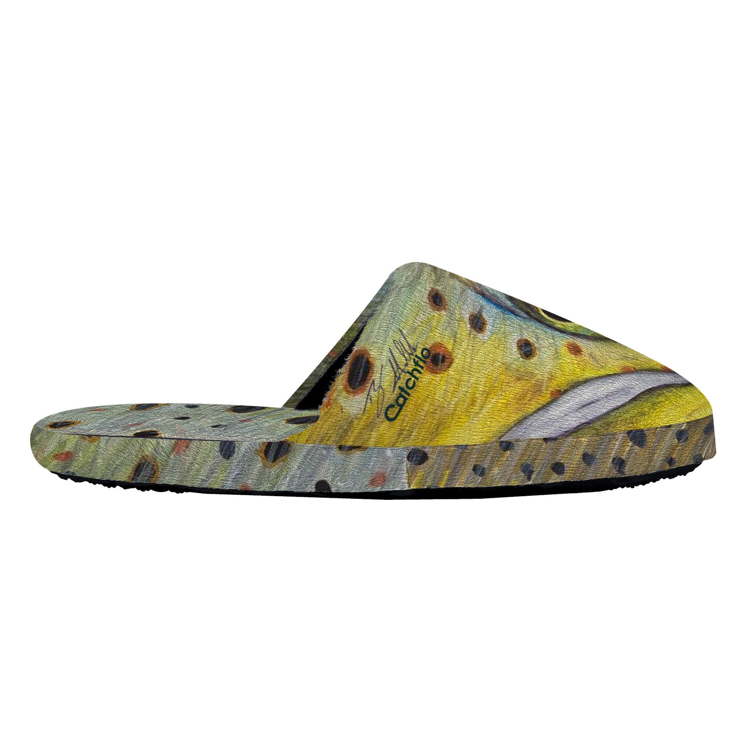(TY HALLOCK) Mens/Womens/Kids Catchflo Creator Brown Trout Slippers