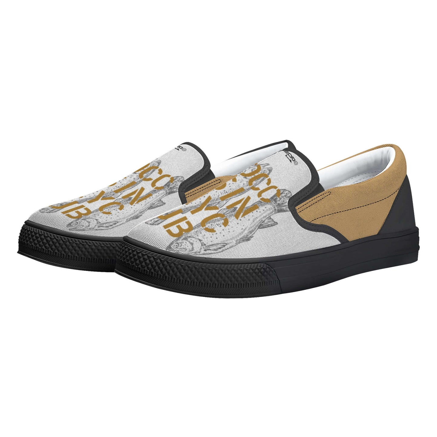 Moccasin Fly Club by Anna Wallingford Mens/Womens Canvas Slip-On Blackout Shoes