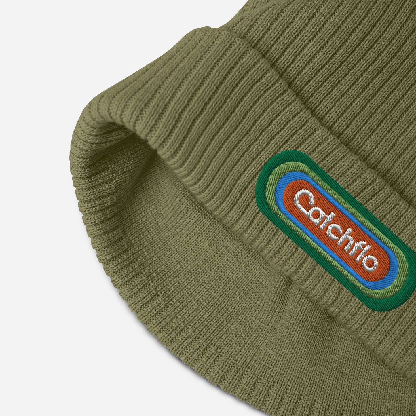 (CLOSE OUT) Flo Pulse Patch Organic Ribbed Beanie